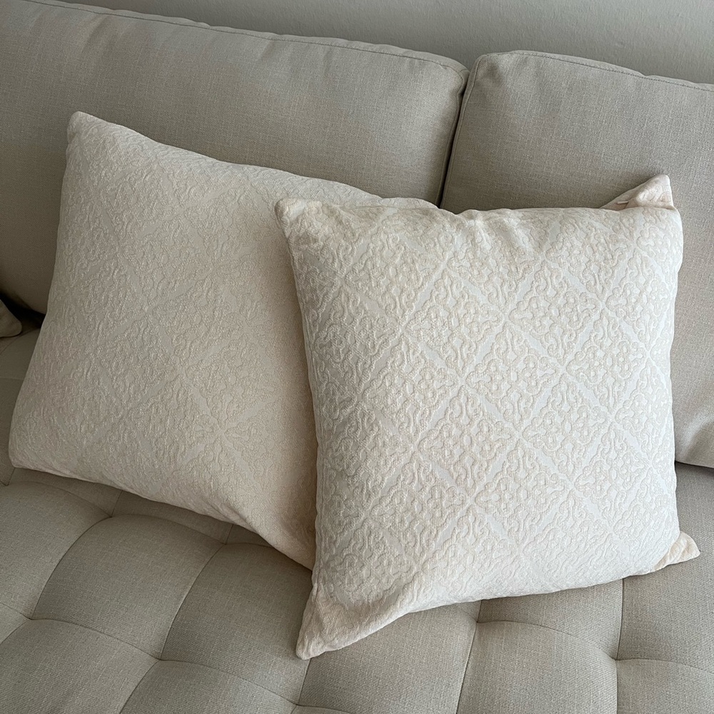 Cream throw pillows